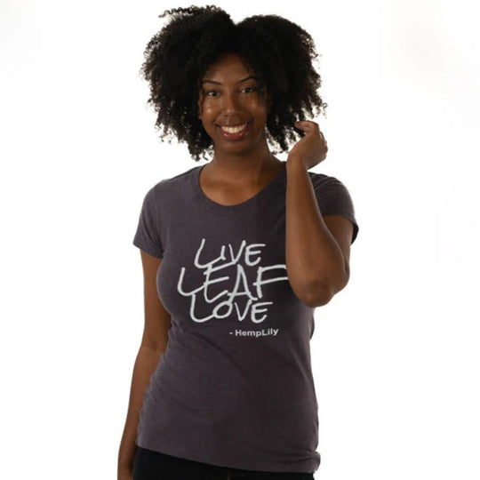 HempLily T-Shirt: Live LEAF Love - Women's