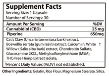 Load image into Gallery viewer, Prime Sunshine CBD Capsules for Muscle and Joint Support 750mg, 30mg/30ct