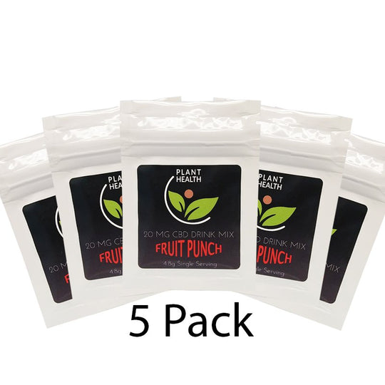 Plant Health 20mg Single Serve CBD Drink Mix – 5 Pack – Fruit Punch