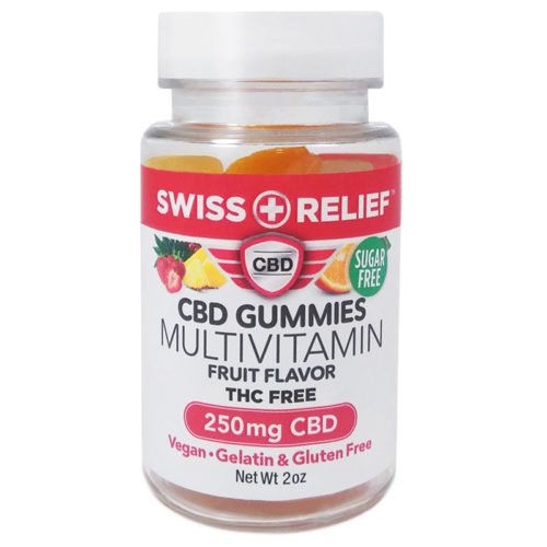 Swiss Relief 250mg Fruit Flavor Sugar Free Multivitamin CBD Gummies