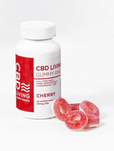 Load image into Gallery viewer, CBD Living Cherry Gummy Rings Bottle