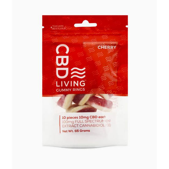 CBD Living Gummy Rings Bag Cherry 100mg