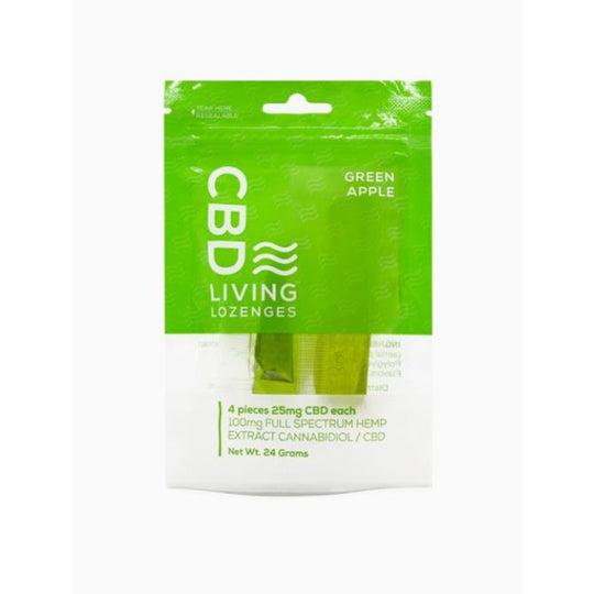 CBD Living Lozenges Bag Green Apple 100mg