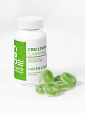 Load image into Gallery viewer, CBD Living Green Apple Gummy Rings Bottle
