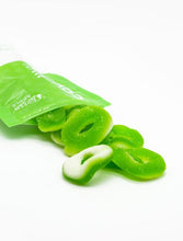 Load image into Gallery viewer, CBD Living Gummy Rings Bag Green Apple 100mg