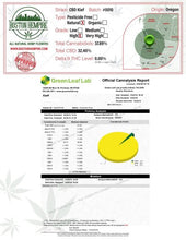 Load image into Gallery viewer, Kief Dipped Elektra Fatty – 1.25+ gram flower, 12.5% Plus 32.4% CBD